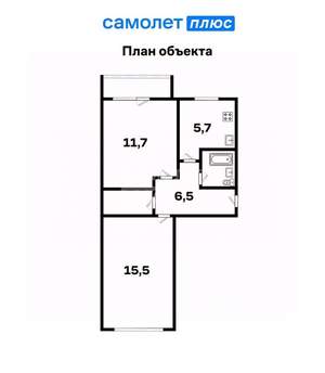 2-к квартира, вторичка, 45м2, 2/5 этаж