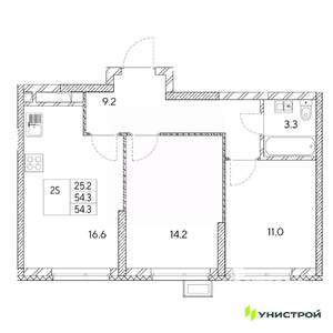 2-к квартира, вторичка, 54м2, 11/31 этаж