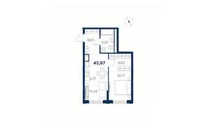 1-к квартира, вторичка, 46м2, 8/28 этаж
