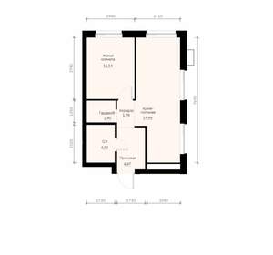 1-к квартира, вторичка, 43м2, 22/30 этаж