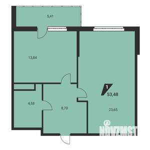 1-к квартира, вторичка, 53м2, 18/25 этаж