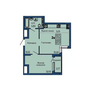 2-к квартира, вторичка, 49м2, 10/13 этаж