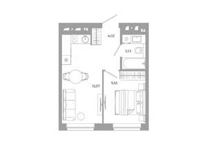 1-к квартира, вторичка, 32м2, 19/24 этаж