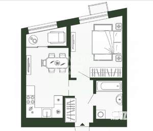 1-к квартира, вторичка, 39м2, 3/15 этаж