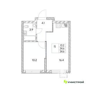 1-к квартира, вторичка, 35м2, 13/31 этаж