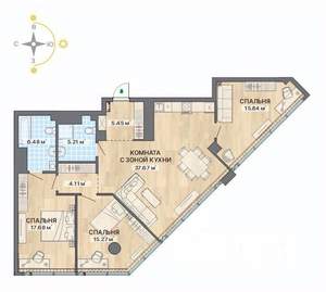 4-к квартира, вторичка, 108м2, 20/28 этаж