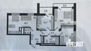3-к квартира, вторичка, 80м2, 25/30 этаж