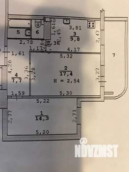 2-к квартира, вторичка, 53м2, 10/16 этаж