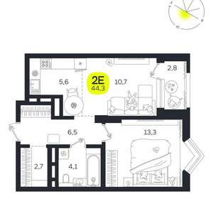 2-к квартира, вторичка, 44м2, 23/27 этаж