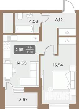 2-к квартира, вторичка, 44м2, 10/24 этаж