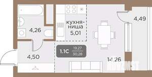 Студия квартира, вторичка, 30м2, 8/24 этаж