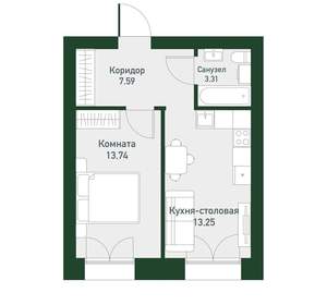 1-к квартира, вторичка, 37м2, 3/4 этаж