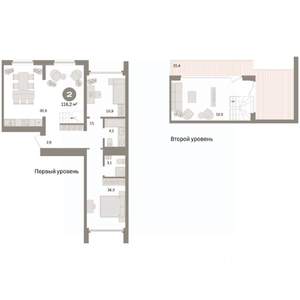 2-к квартира, вторичка, 116м2, 7/7 этаж
