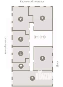 2-к квартира, вторичка, 84м2, 3/16 этаж