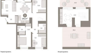 3-к квартира, вторичка, 145м2, 7/7 этаж