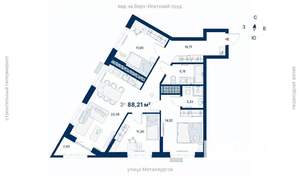 3-к квартира, вторичка, 88м2, 24/31 этаж