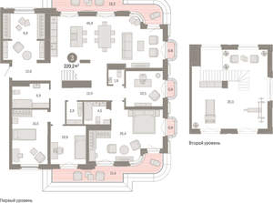 3-к квартира, вторичка, 220м2, 9/24 этаж