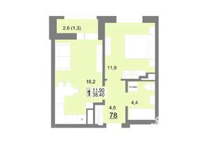 1-к квартира, вторичка, 38м2, 10/26 этаж