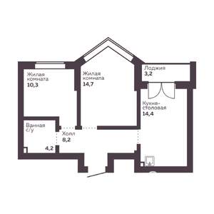 2-к квартира, вторичка, 52м2, 19/30 этаж