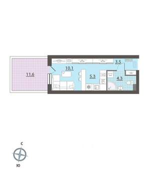 Студия квартира, вторичка, 27м2, 3/32 этаж