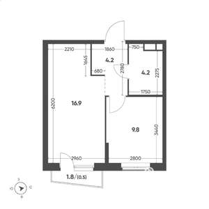 1-к квартира, вторичка, 36м2, 12/15 этаж