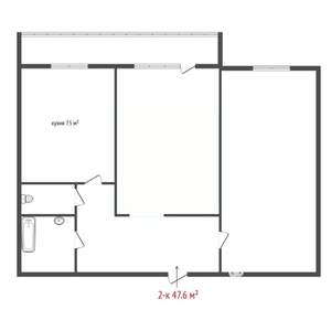 2-к квартира, вторичка, 48м2, 10/10 этаж