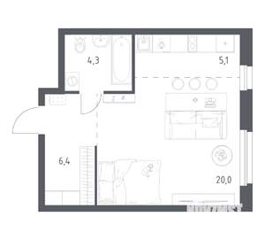 Студия квартира, вторичка, 36м2, 15/31 этаж
