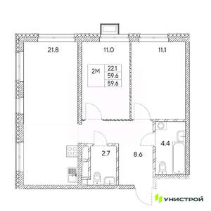 2-к квартира, вторичка, 60м2, 7/31 этаж