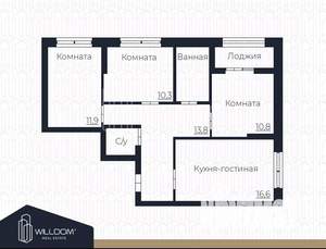 3-к квартира, вторичка, 72м2, 18/31 этаж