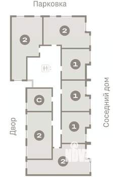 1-к квартира, вторичка, 39м2, 6/9 этаж