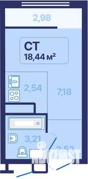 Студия квартира, вторичка, 18м2, 17/27 этаж