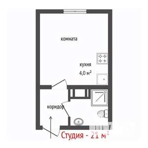 Студия квартира, вторичка, 21м2, 13/25 этаж