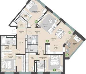 5-к квартира, вторичка, 158м2, 28/24 этаж