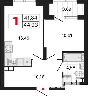 1-к квартира, вторичка, 45м2, 4/31 этаж