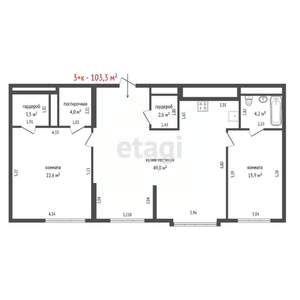 3-к квартира, вторичка, 103м2, 15/25 этаж