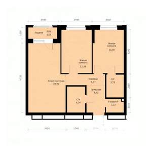 2-к квартира, строящийся дом, 68м2, 12/31 этаж