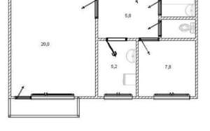 2-к квартира, вторичка, 42м2, 9/9 этаж