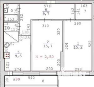 2-к квартира, вторичка, 57м2, 15/26 этаж