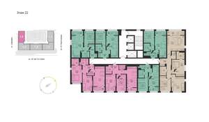 2-к квартира, вторичка, 58м2, 22/22 этаж