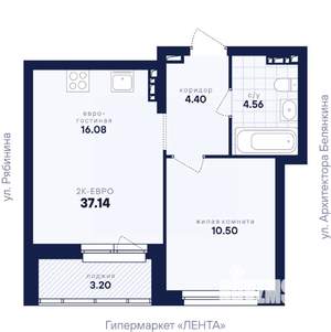 1-к квартира, вторичка, 37м2, 4/26 этаж