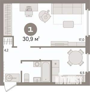 1-к квартира, вторичка, 31м2, 1/5 этаж