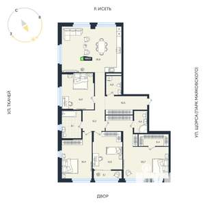 4-к квартира, вторичка, 169м2, 7/16 этаж