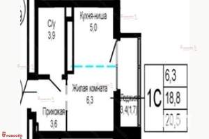 Студия квартира, вторичка, 21м2, 5/15 этаж
