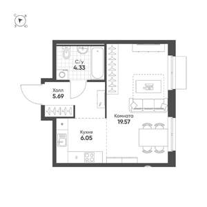 Студия квартира, вторичка, 36м2, 3/25 этаж