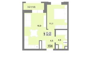 1-к квартира, вторичка, 39м2, 18/26 этаж