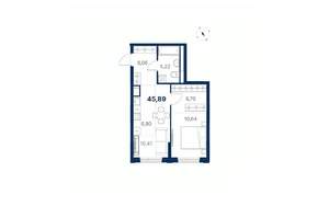 1-к квартира, вторичка, 46м2, 6/28 этаж