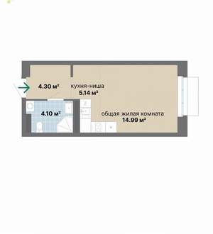 Студия квартира, вторичка, 29м2, 4/26 этаж