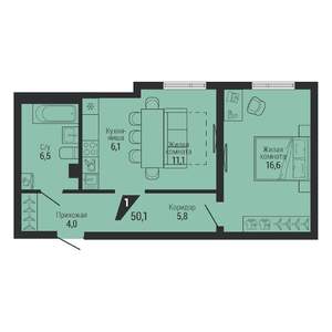 1-к квартира, вторичка, 50м2, 2/31 этаж