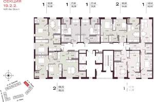 2-к квартира, вторичка, 55м2, 17/25 этаж
