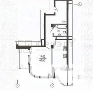 1-к квартира, вторичка, 55м2, 13/18 этаж